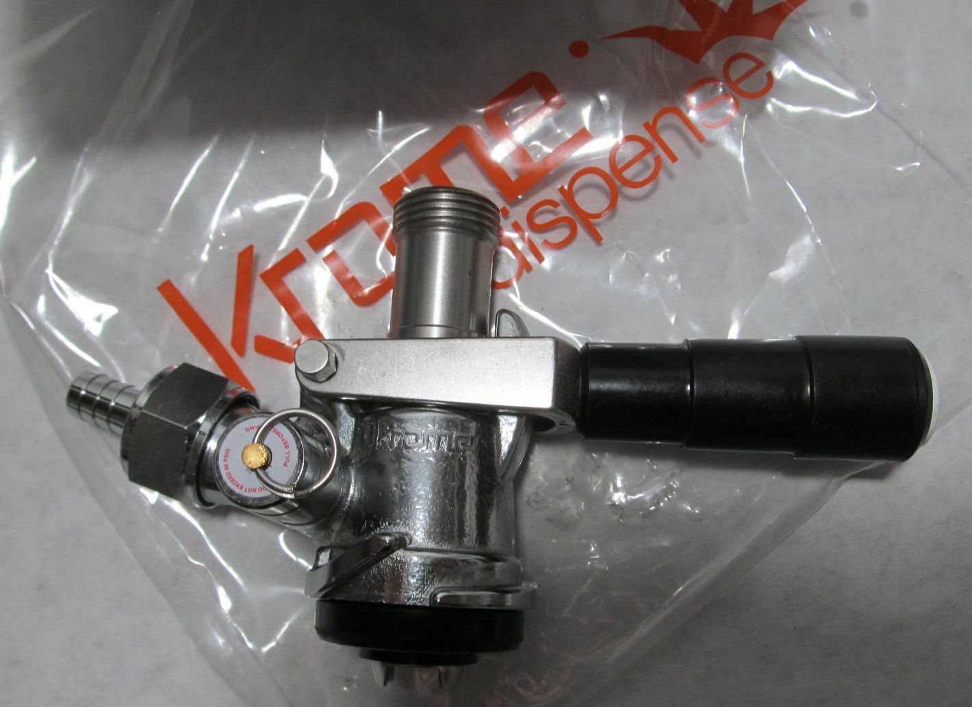 NEW KROME DISPENSE C738 KEG COUPLER TYPE D BLACK HANDLE BRASS BODY US SANKEY