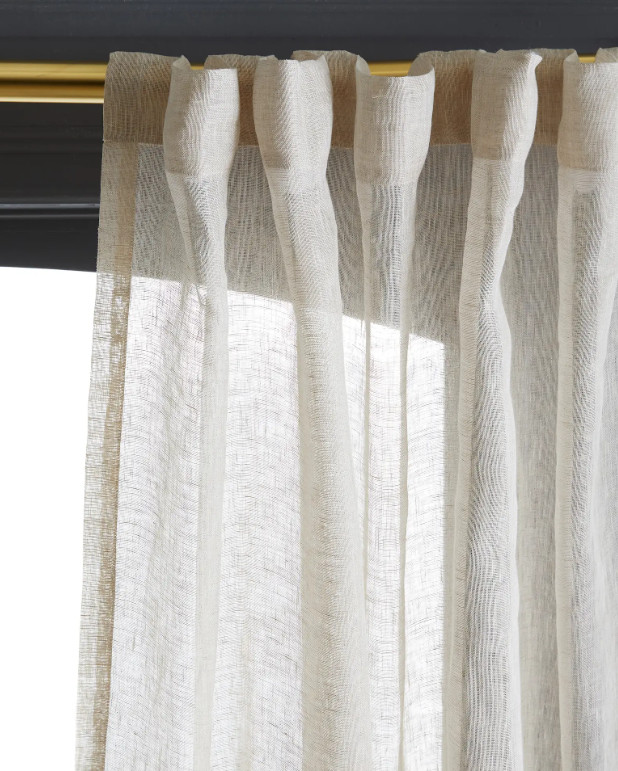 NWOT Quince European Linen Sheer Curtains 48” X 84” Set 2 Flax