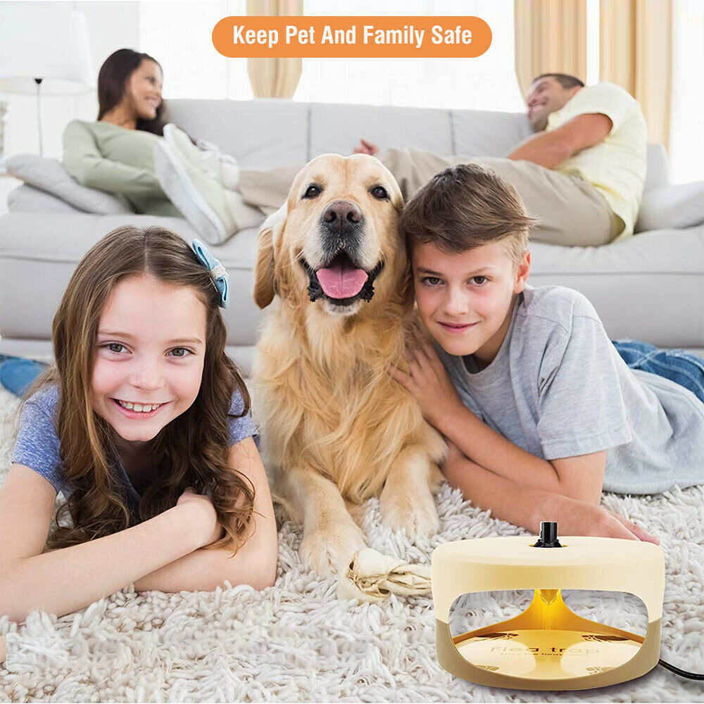4Pcs Flea Traps for Inside Your Home with 8 Sticky Disc 8 Bulbs Flea Killer