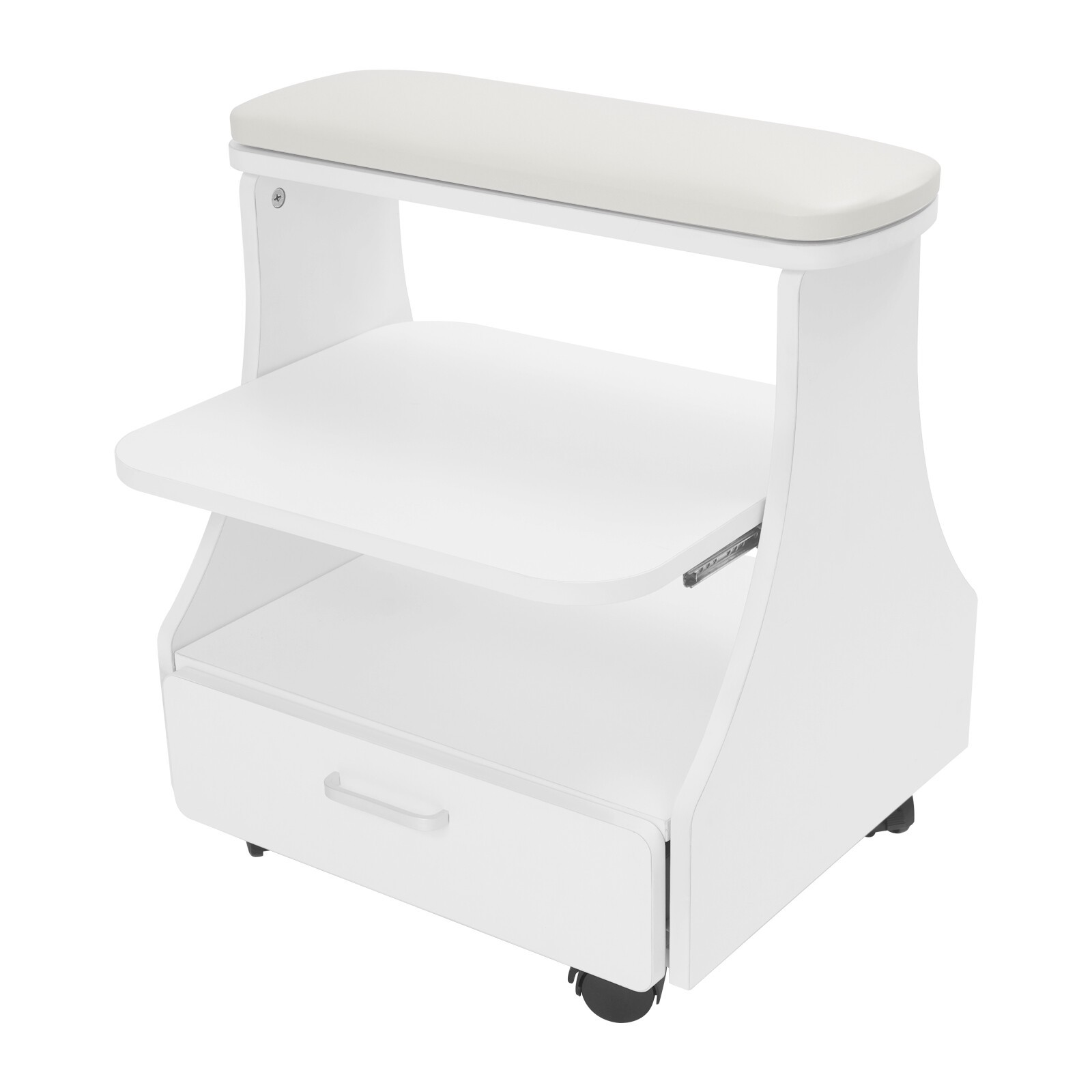Portable Esthetician Trolley Cart Salon Nail Foot Trolley Cart 52*41*55cm White