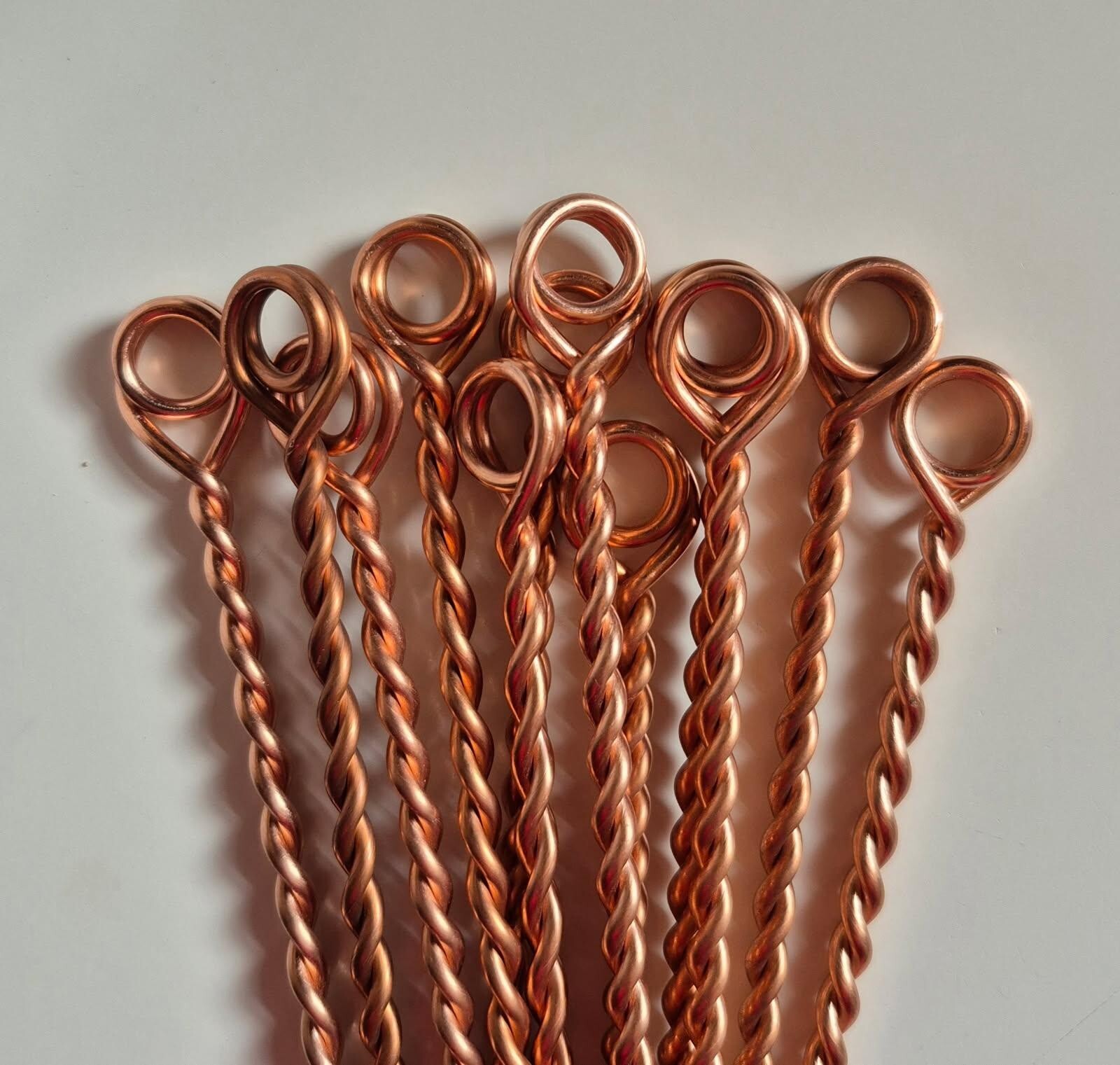 Six (6) 5/32" x 10" Copper Garden Stakes, Electroculture Twisted Wire, Plant ID