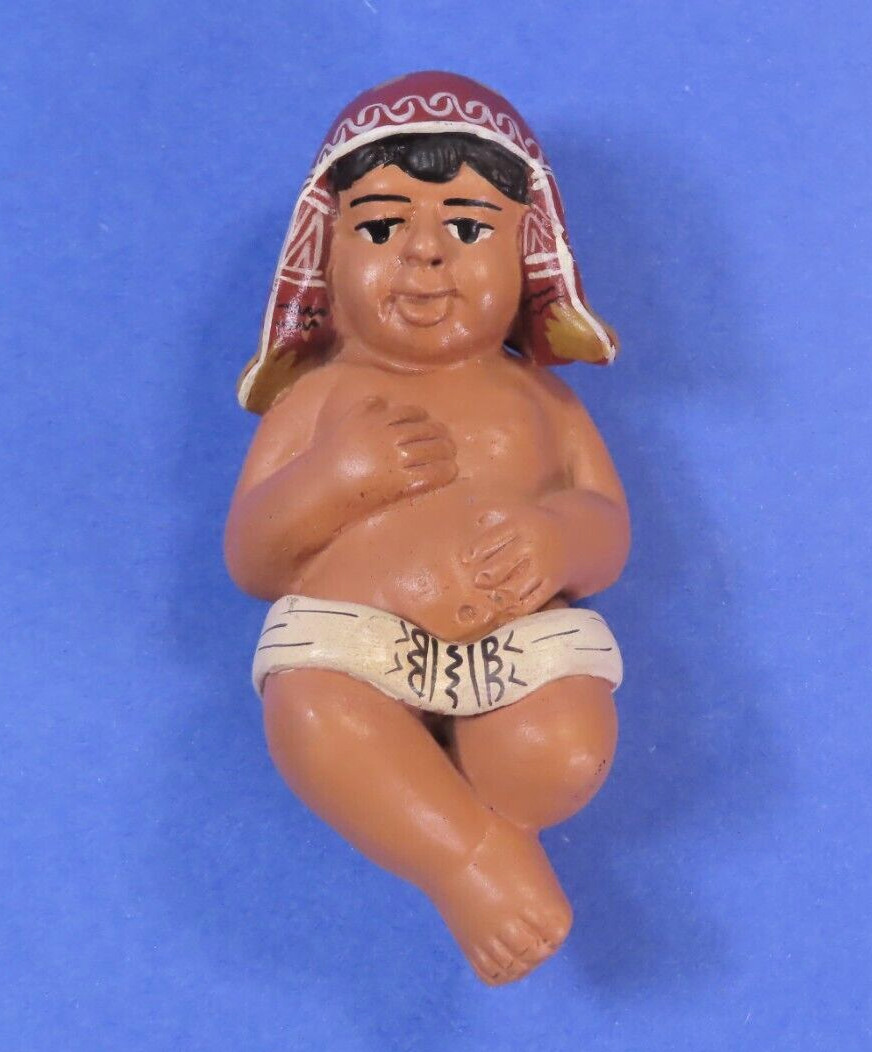 Vintage Peruvian Nativity Baby Jesus Terra Cotta Pottery Replacement pc 4"