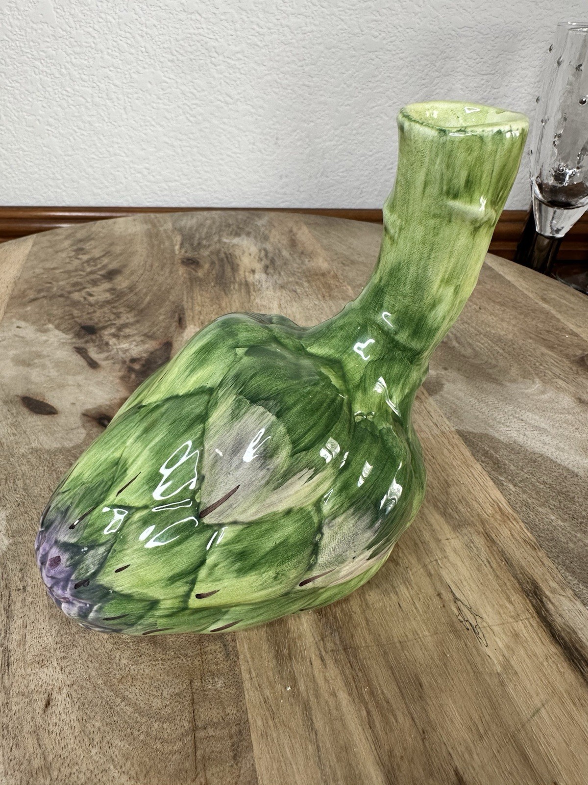 Artichoke Vase Bottle Ceramic Vegetable Decor Italian Majolica
