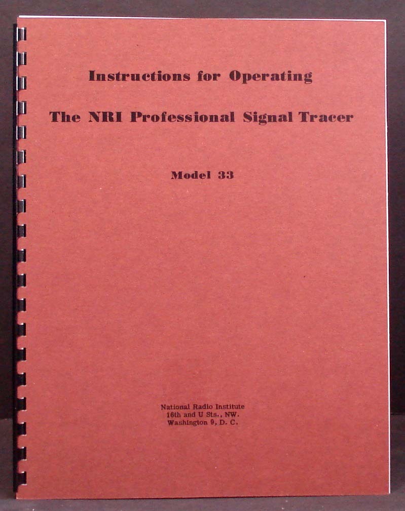 NRI Model 33 Professional Signal Tracer Manual