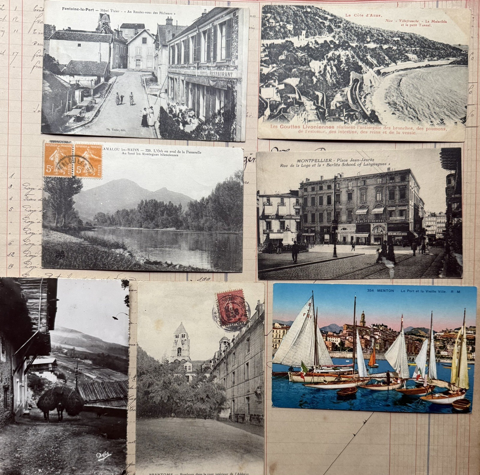 Large Lot Antique Vintage Authentic French Ephemera - Handwritten Letters Photos