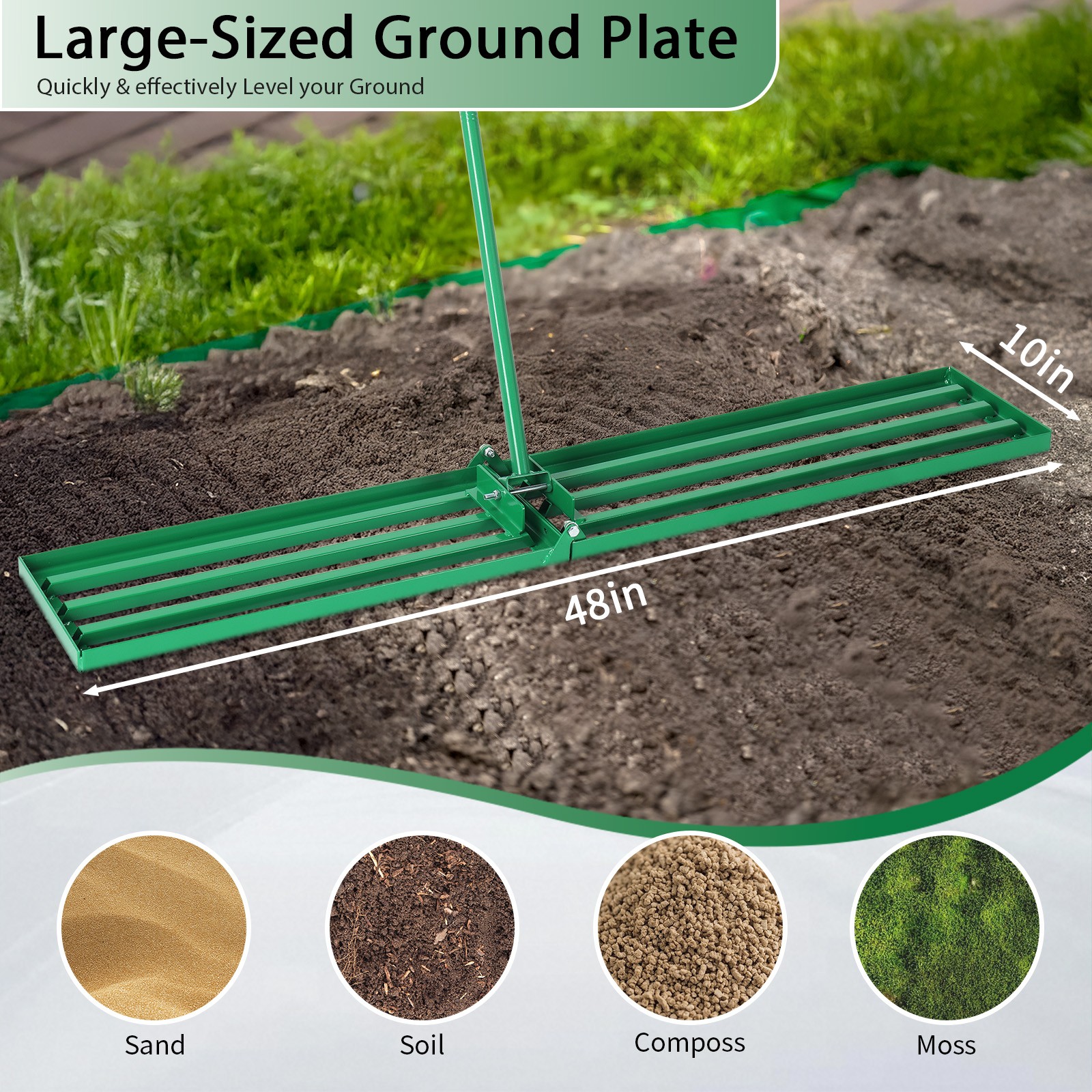 Lawn Leveling Rake Heavy Duty Level Lawn Tool for Garden Golf Course