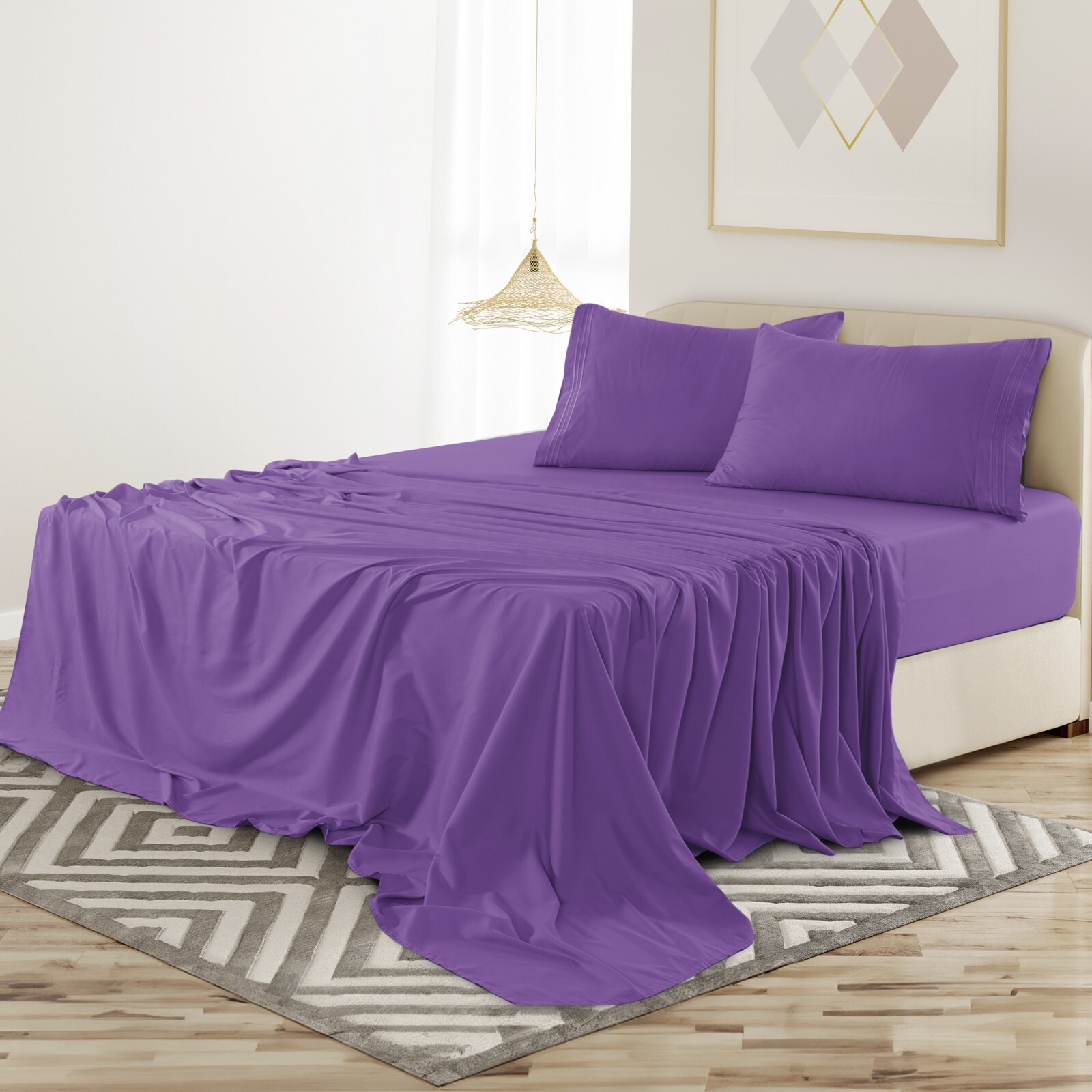 4 Piece Premium Bed Sheet Set Hotel Luxury Ultra Soft Deep Pocket Sheets Set