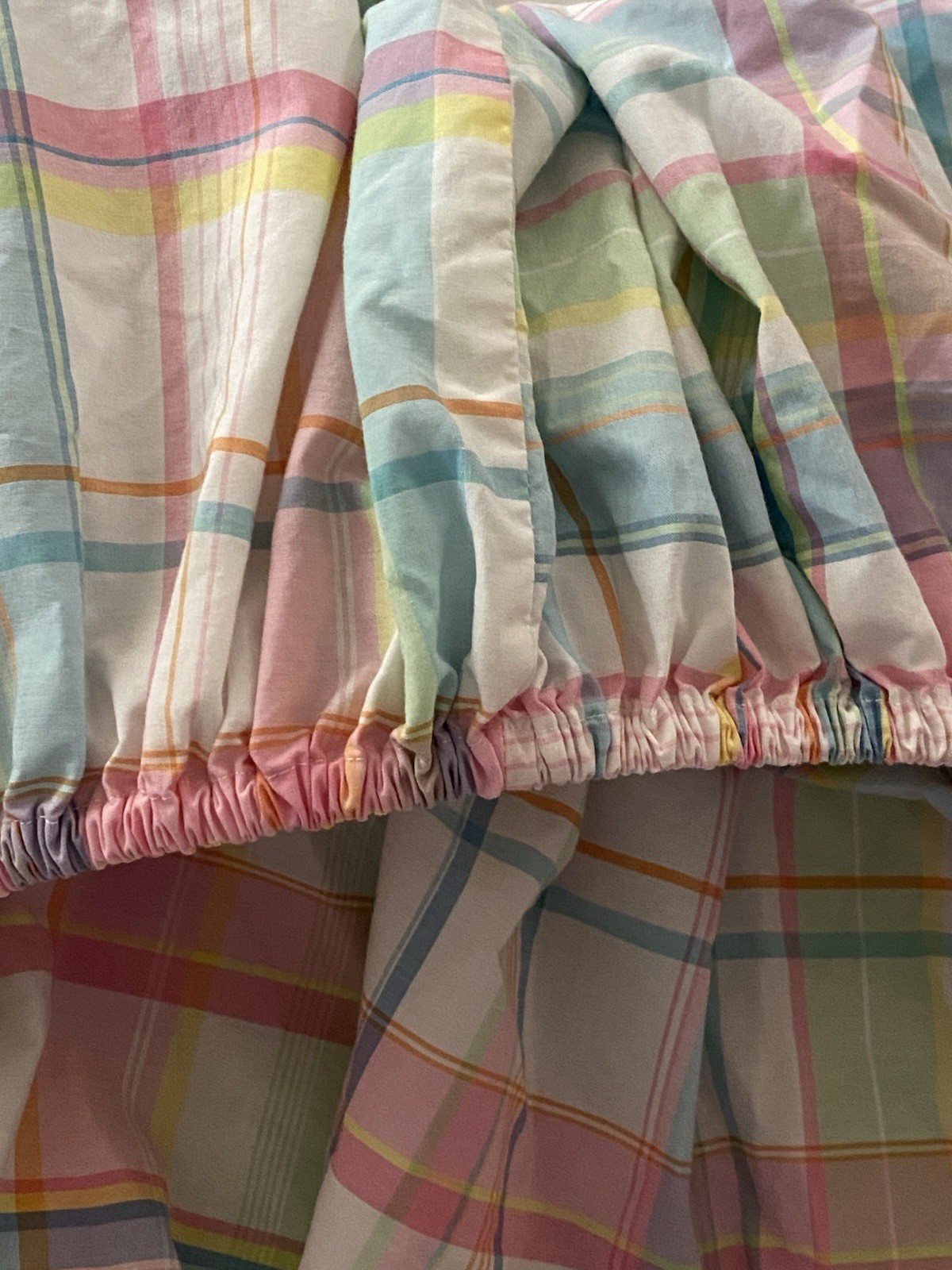 Pottery Barn Teen Plaid QUEEN Fitted Sheet TWIN XL Pink PB TEEN