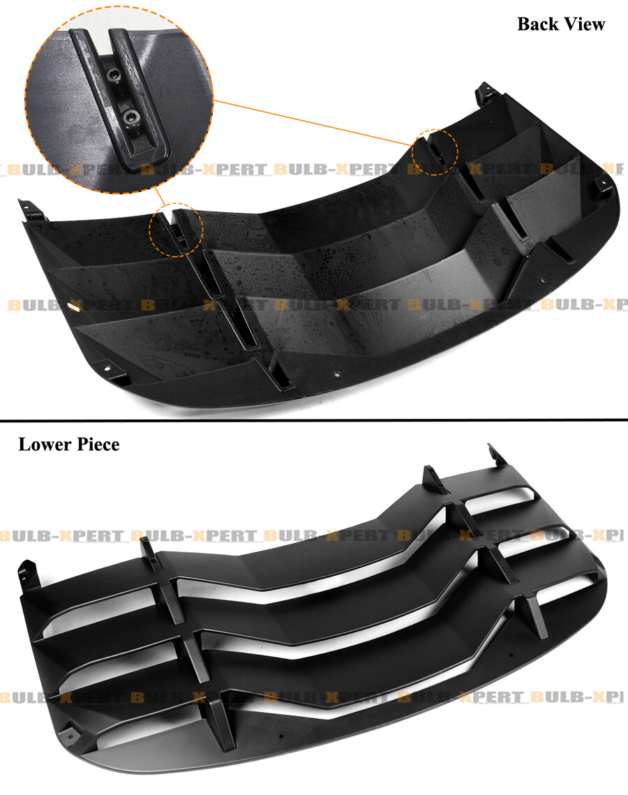 For 24-25 Ford Mustang AMPP 2pc Matte Black Rear Window Windshield Louver Cover