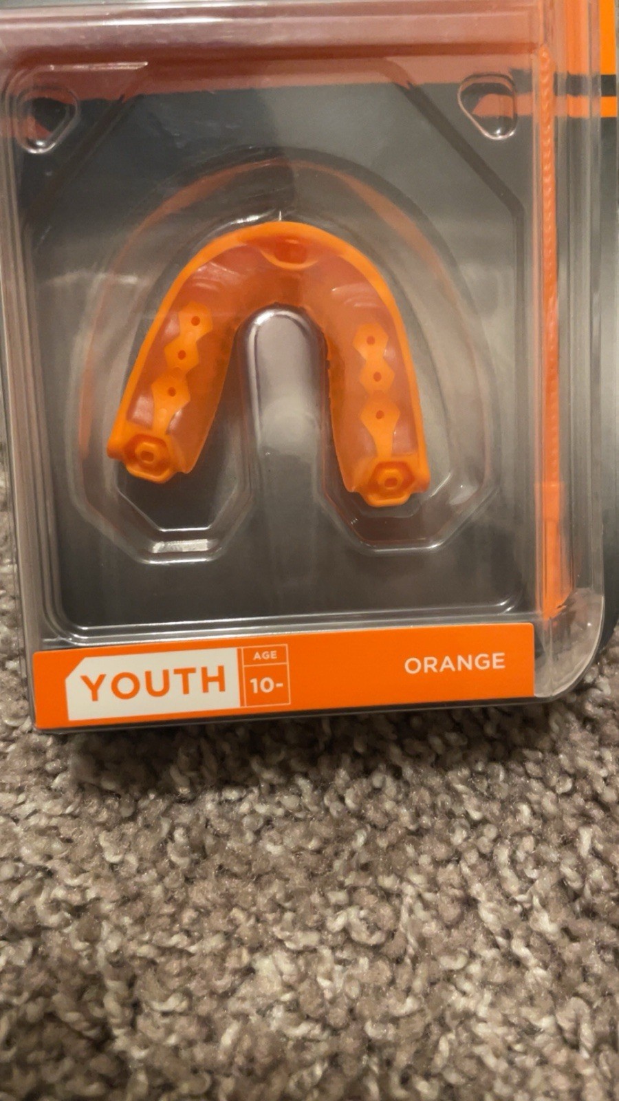 Shock Doctor Gel Max Youth Mouthguard Orange Boil-and-Bite Tether
