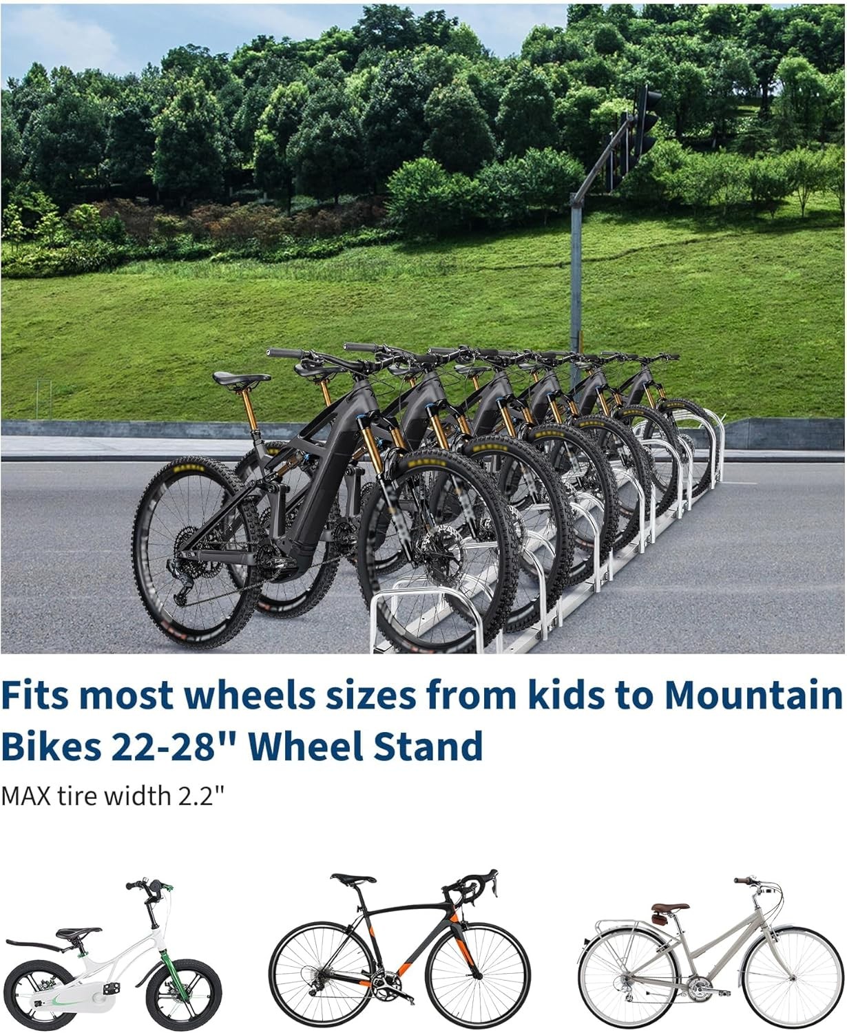 2-6 Compartment Bike Storage Rack Bicycle Floor Parking Stand for Home Garage