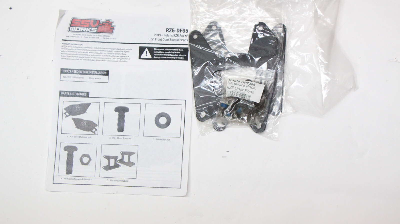 SSV Works Front Door Speaker pods W/ 6.5" SSV Speakers 20-24 Polaris RZR PRO XP