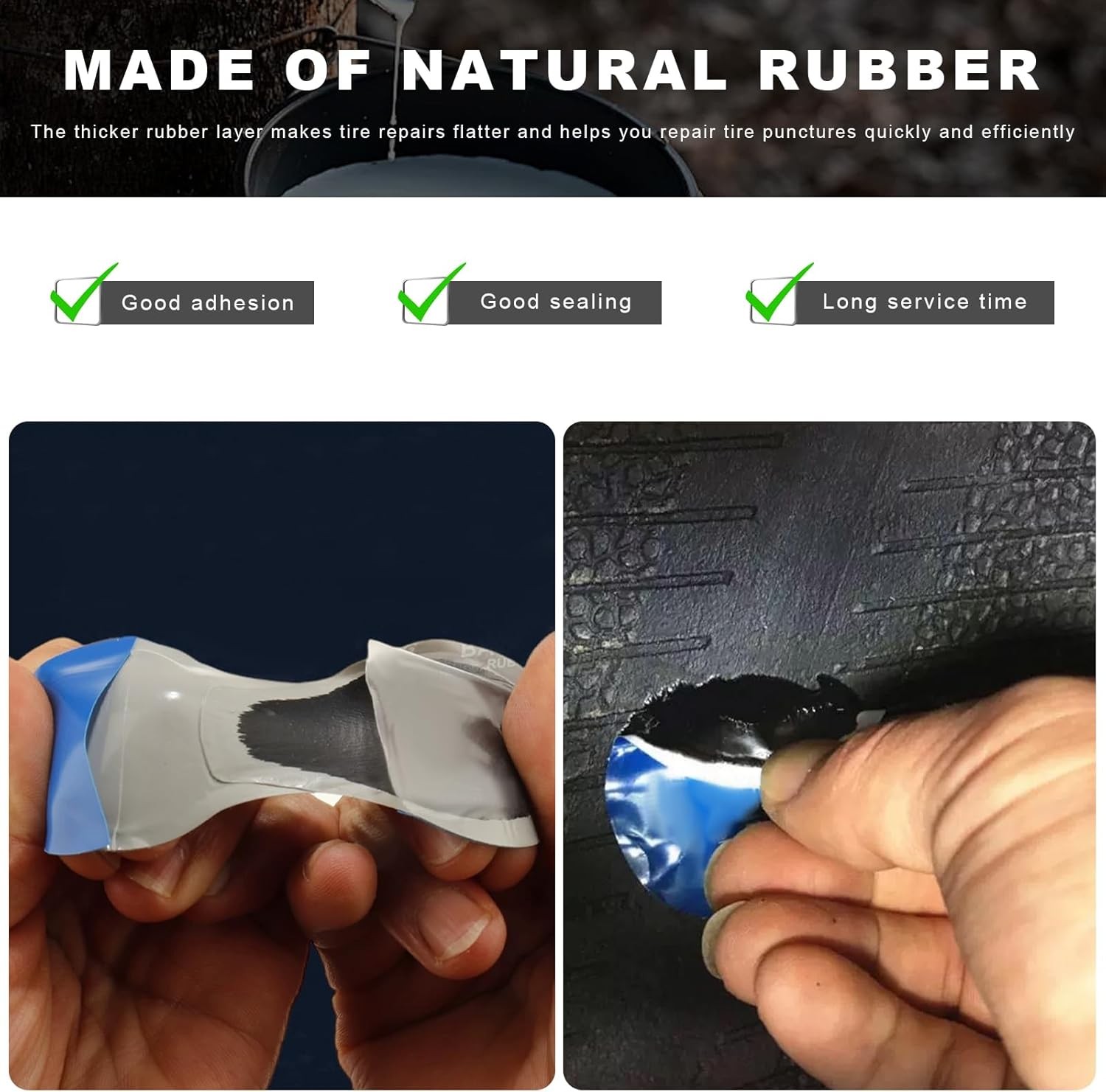 60PCS Tire Patch Kit, 32mm 42mm 58mm Round Rubber Tire Patches with Roller, Univ