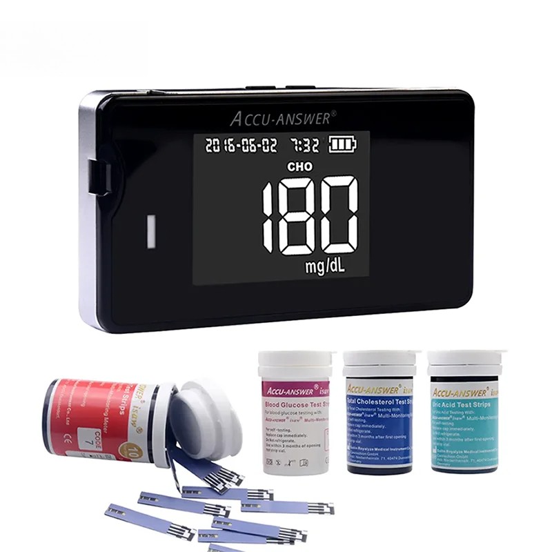 4-in-1 Health Level Testing Cholesterol Glucose Hemoglobin Uric Acid Tester