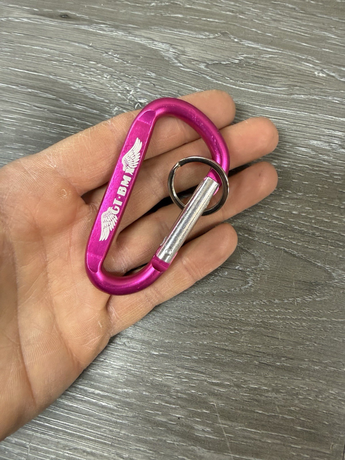 GT Wings Carabiner Keychain Pink Aluminum BMX Bike