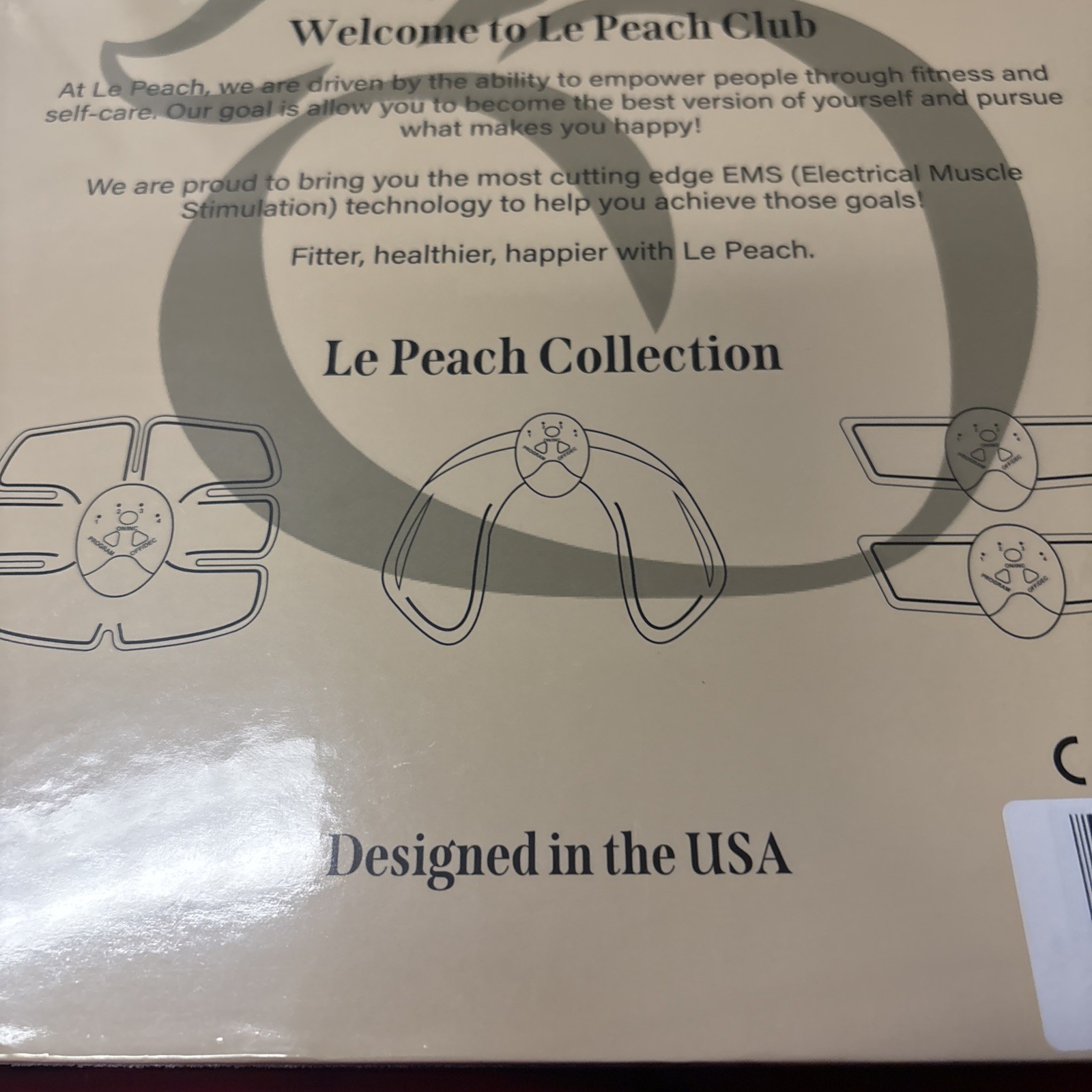 EMS Muscle Stimulator Le’ Peach Arms Abs Glutes Quad Set Brand New Sealed