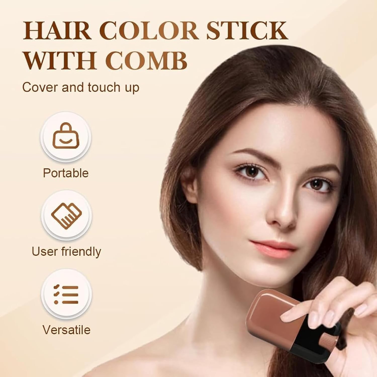 2-in-1 Hair Dye Stick Comb Hairdressing Stick Wand Dye Tool Sweat-Proof Touchup