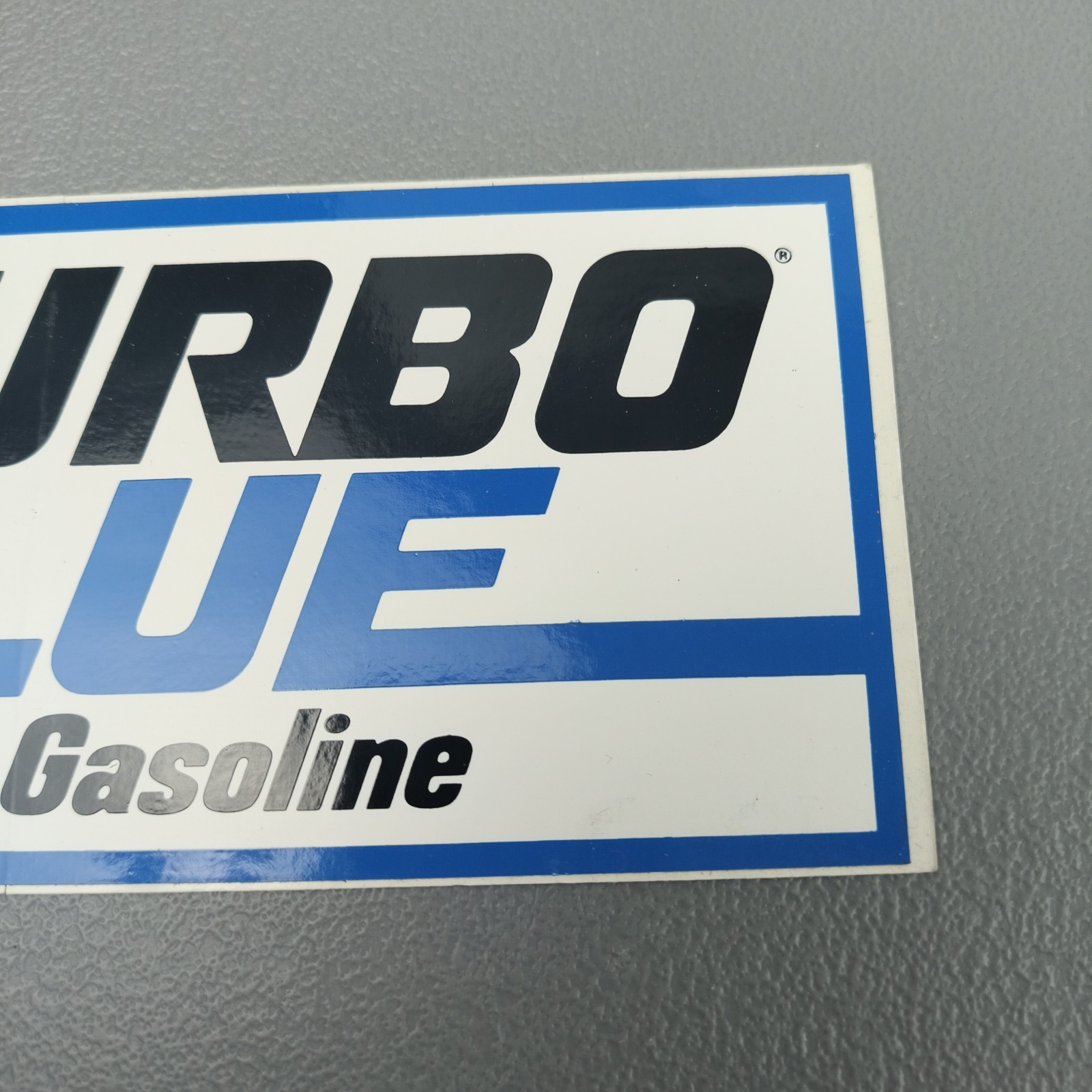 Turbo Blue Gasoline Marine NHRA drag racing hot rod sticker decal 1990s pair
