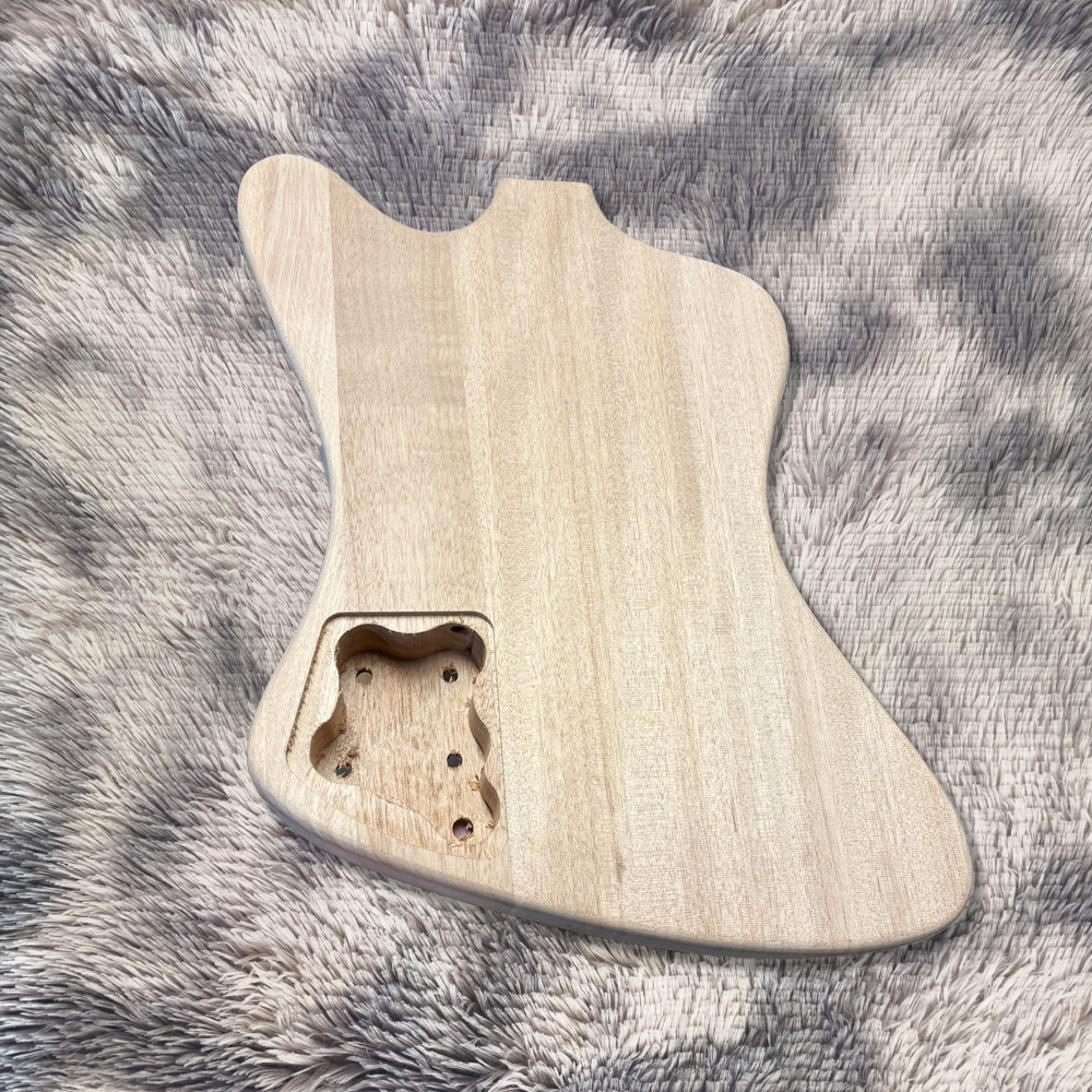 DIY 6 String Fire Bird Electric Guitar Kit Unfinish SSS Flamed Maple Top CR Part