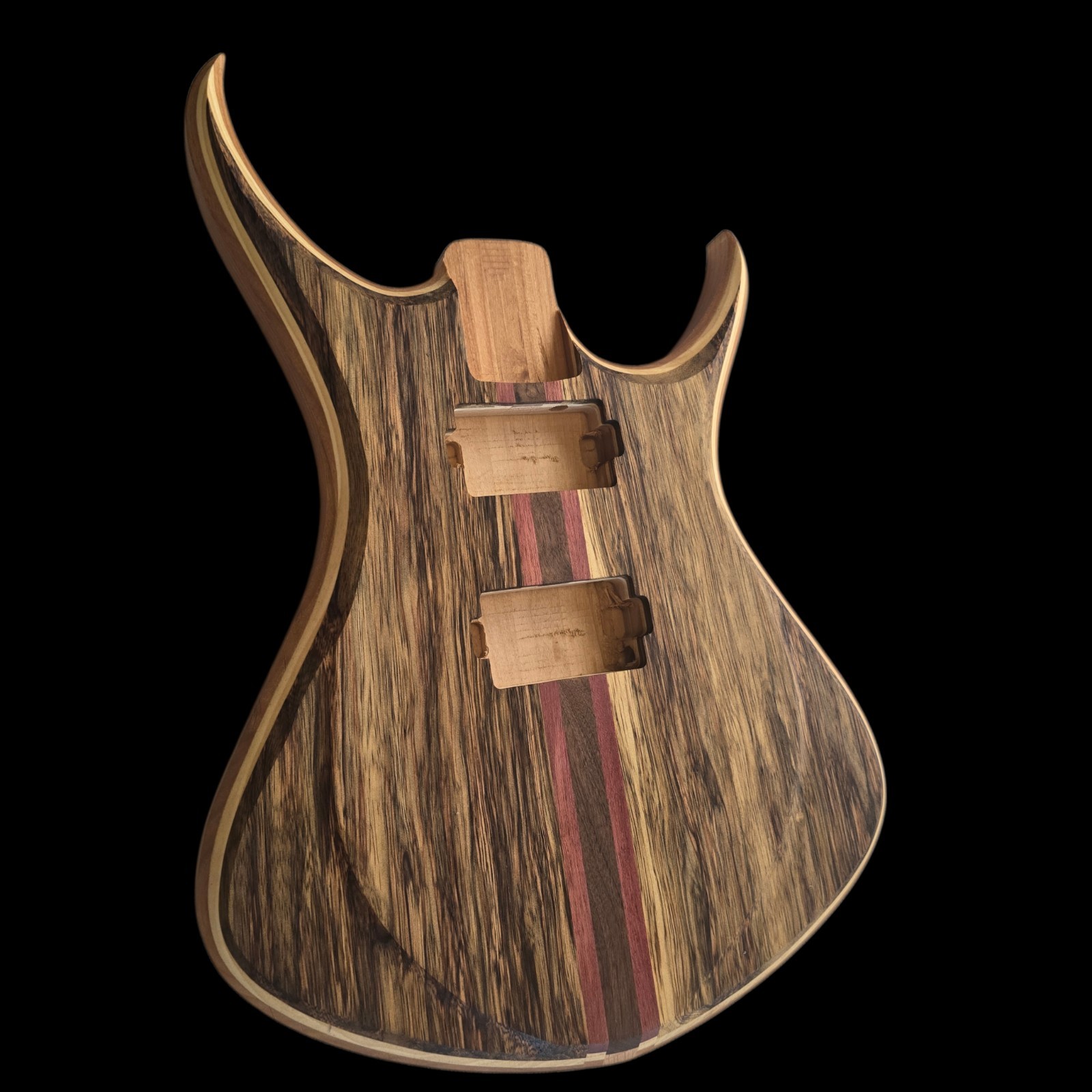 Alembic Style Custom Guitar Body 1 of a Kind Handmade Black Limba/Alder Luthier