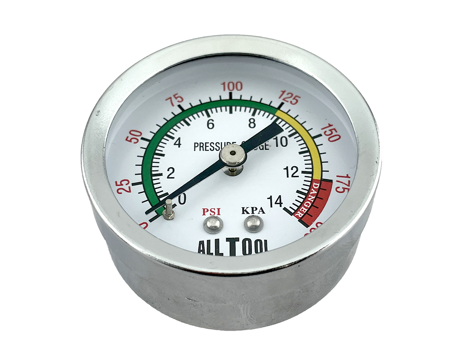 Air Pressure Gauge 2" Dial Center Back Mount 1/4"NPT - 0 to 200PSI Color Coded