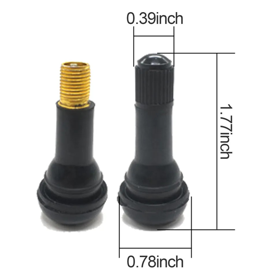 Tire VALVE STEMS TR 413 Snap-In Car Auto Short Rubber Tubeless Tyre Black
