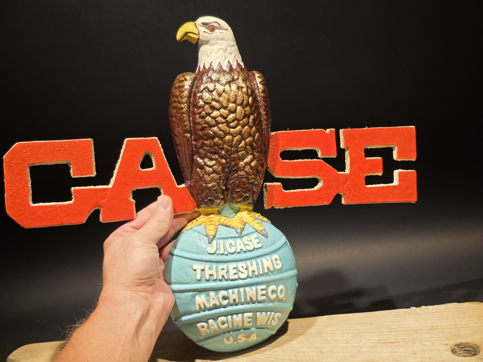 Antique Style Cast Iron Case American Eagle Sign Plaque