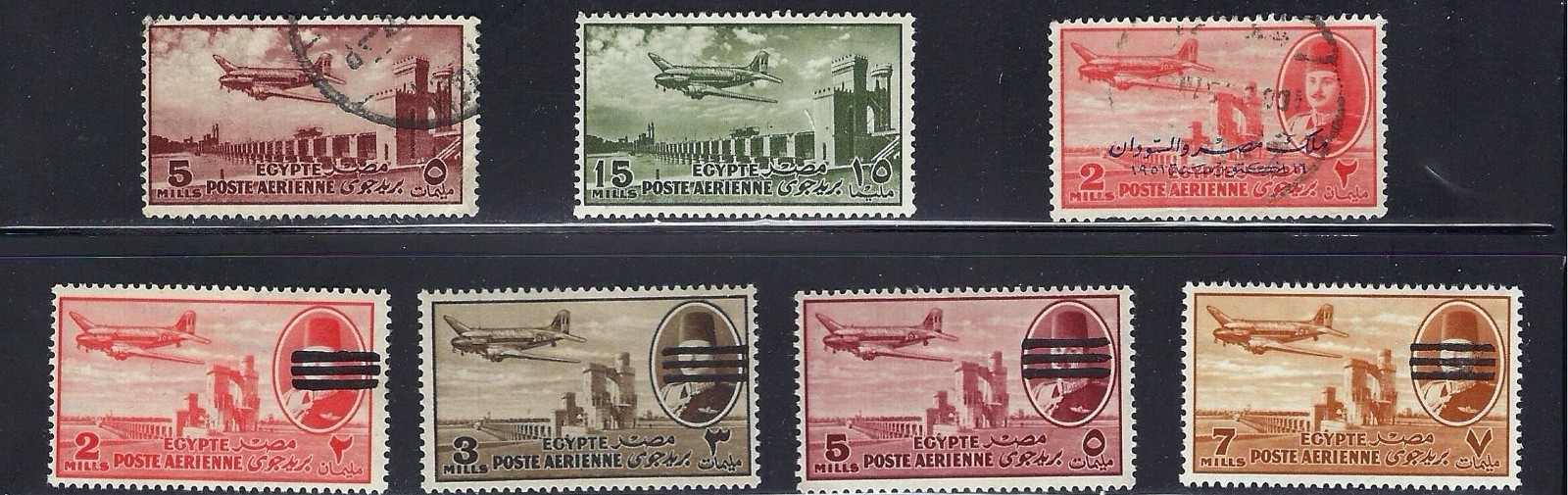 EGYPT Stamps Used AIRMAIL Scott #C65-C77 Good Value-Nice Selection-Take a Look!