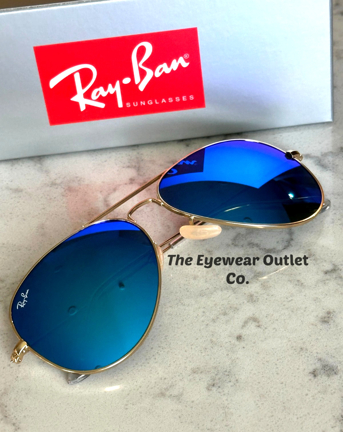 Store Display Rayban Aviator Blue Mirror RB3025 Standard 58 /Large 62 Men Women
