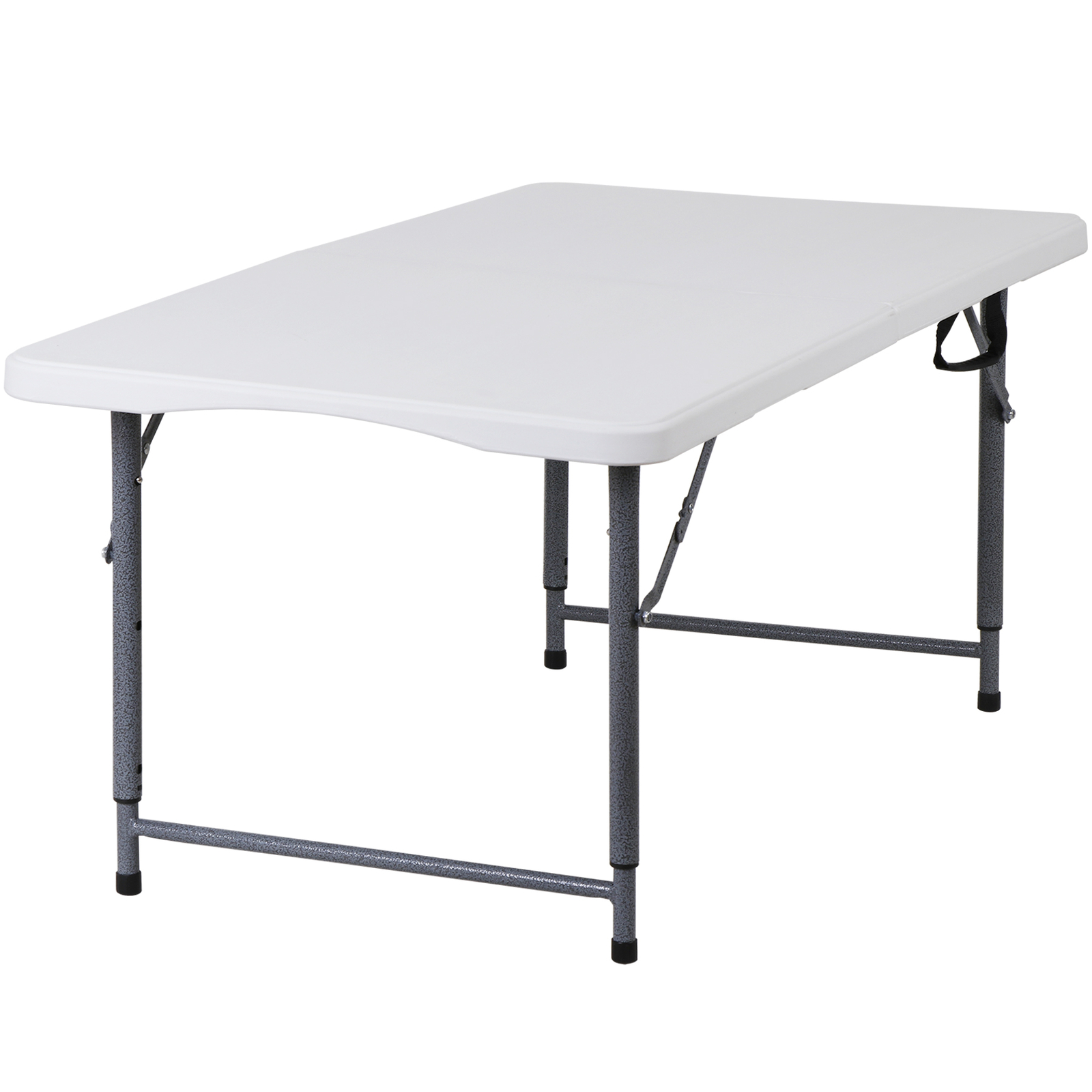 4FT Folding Table Heavy Duty Plastic Foldable Table Banquet Table w/Handle Lock