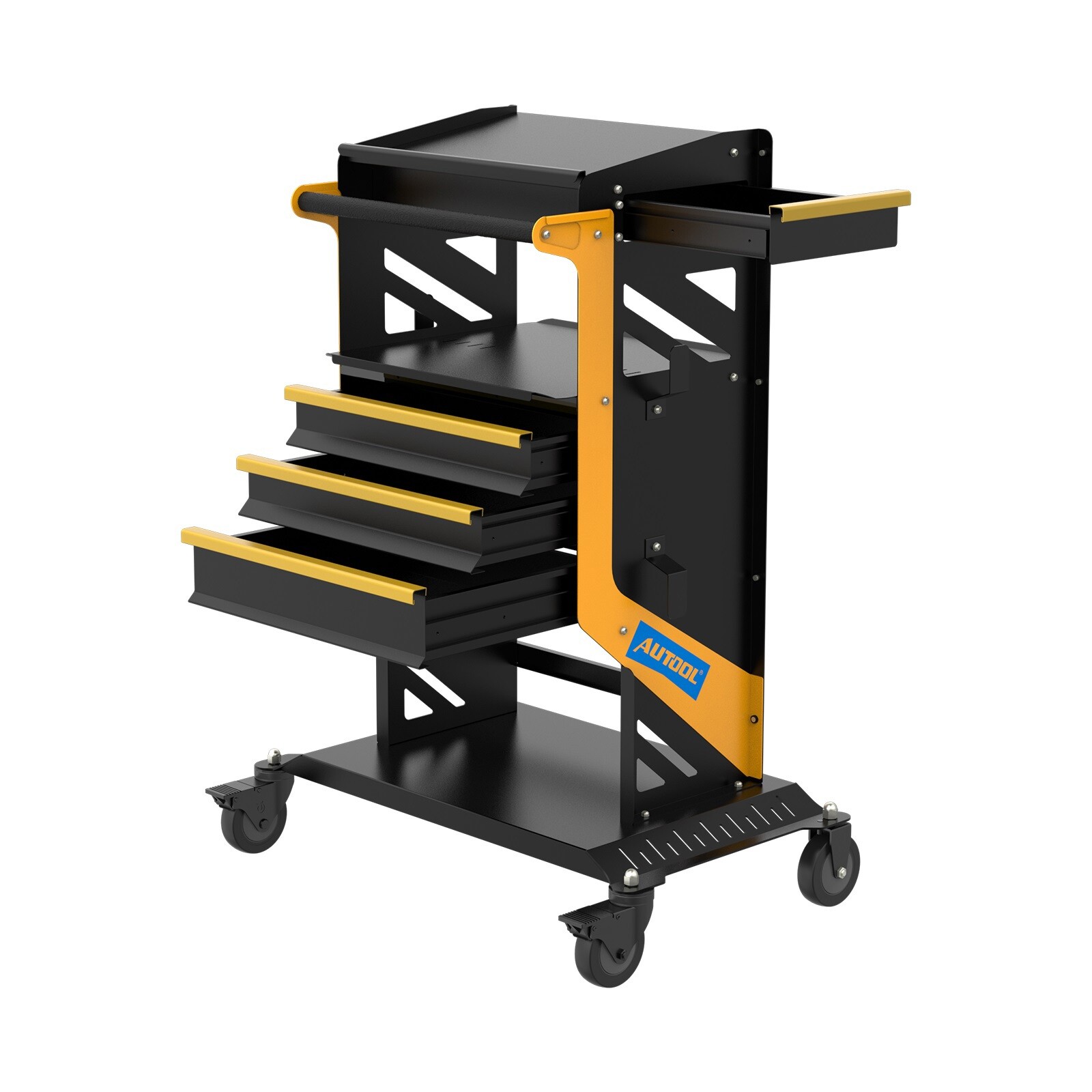 4 Tier Rolling Tool Cart Workshop For ECU Reprogramming Power Suppl Diagnostic
