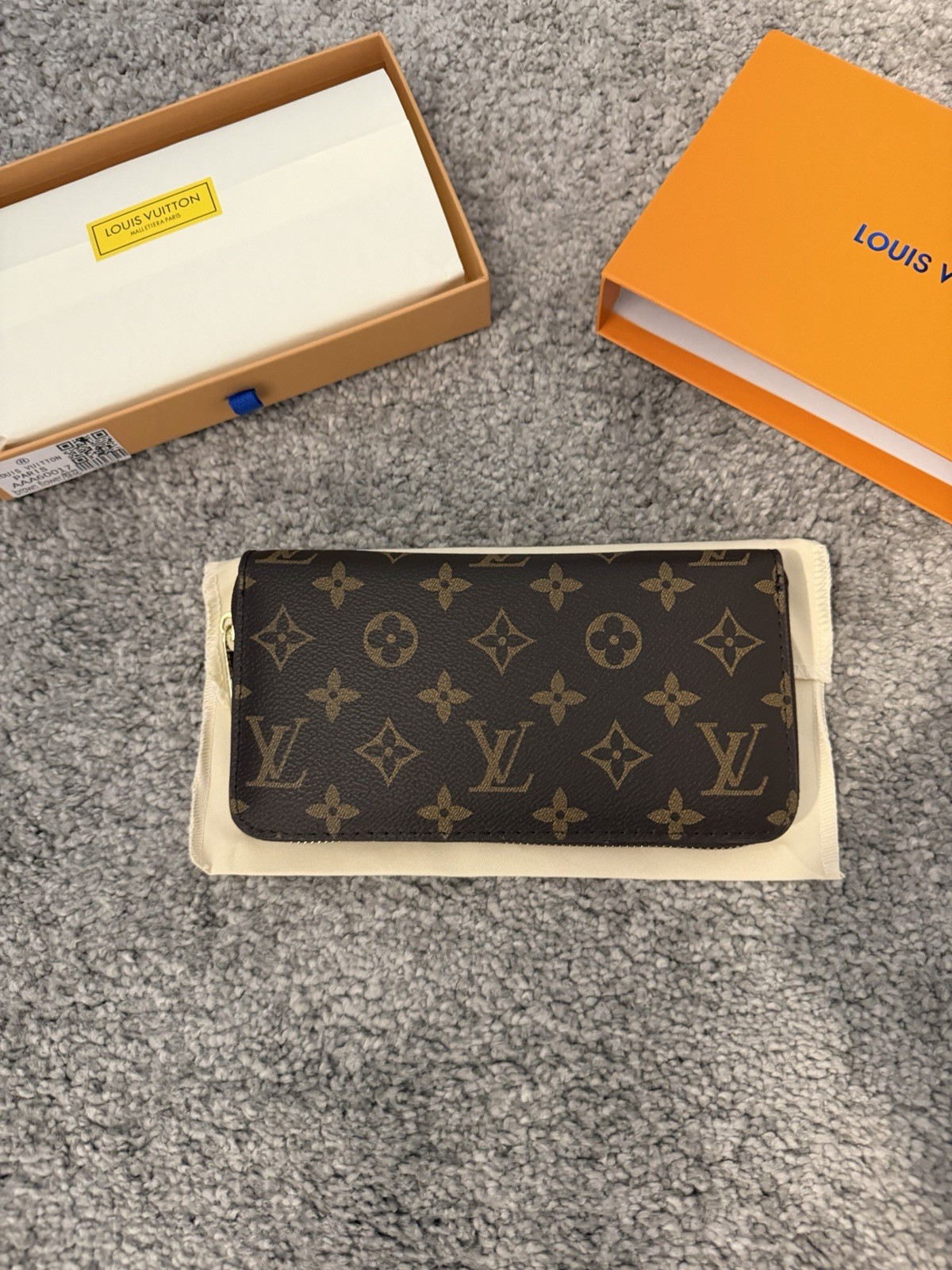 Louis Vuitton Monogram Zippy Zip Wallet Brown Long Wallet