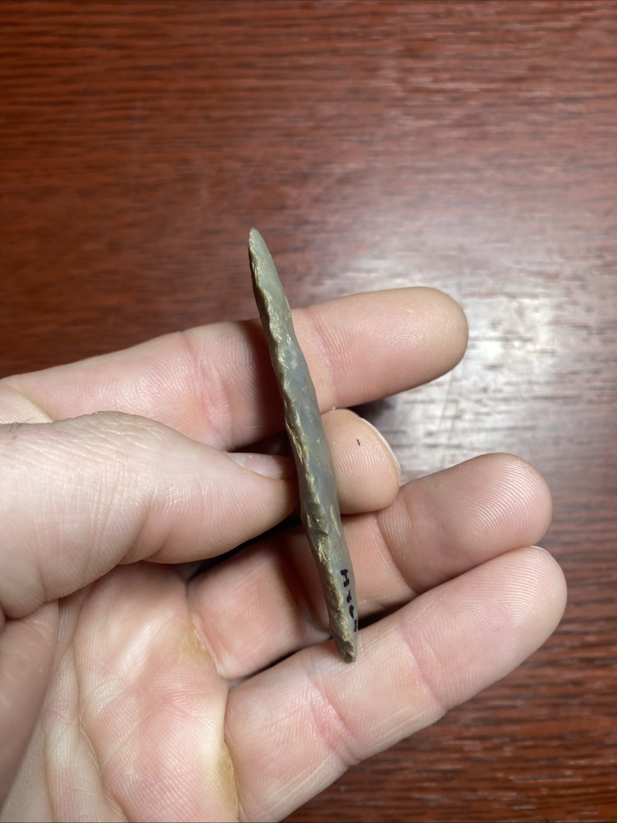 MLC s8264 2 5/8” Adena Turkeytail Arrowhead Ohio Stone Artifact