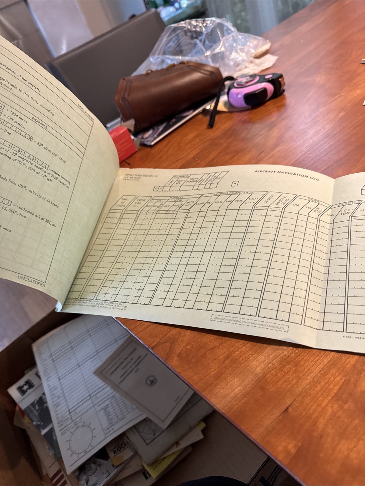 FREE SHIP! Pair of Vintage Unused OPNAV Forms 3360/20 A/C NAVLOG from 1968