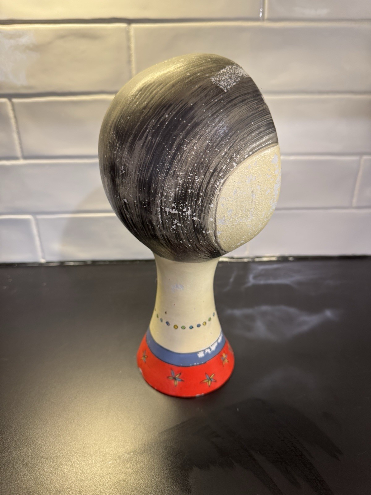 Vintage Stangl Mannequin Head Hat Wig Stand Mirror