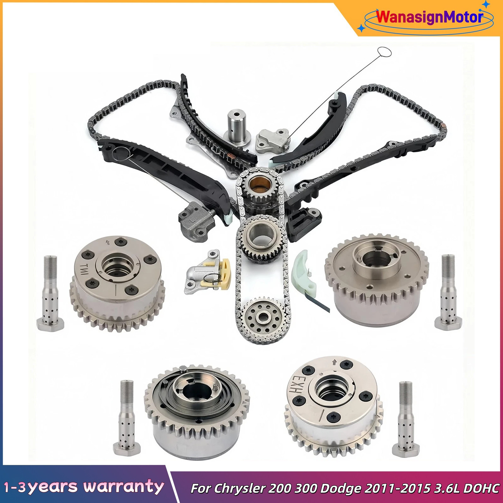 Timing Chain Kit VVT For Chrysler 200 300 Dodge 2011-2015 3.6L DOHC 5184357AE