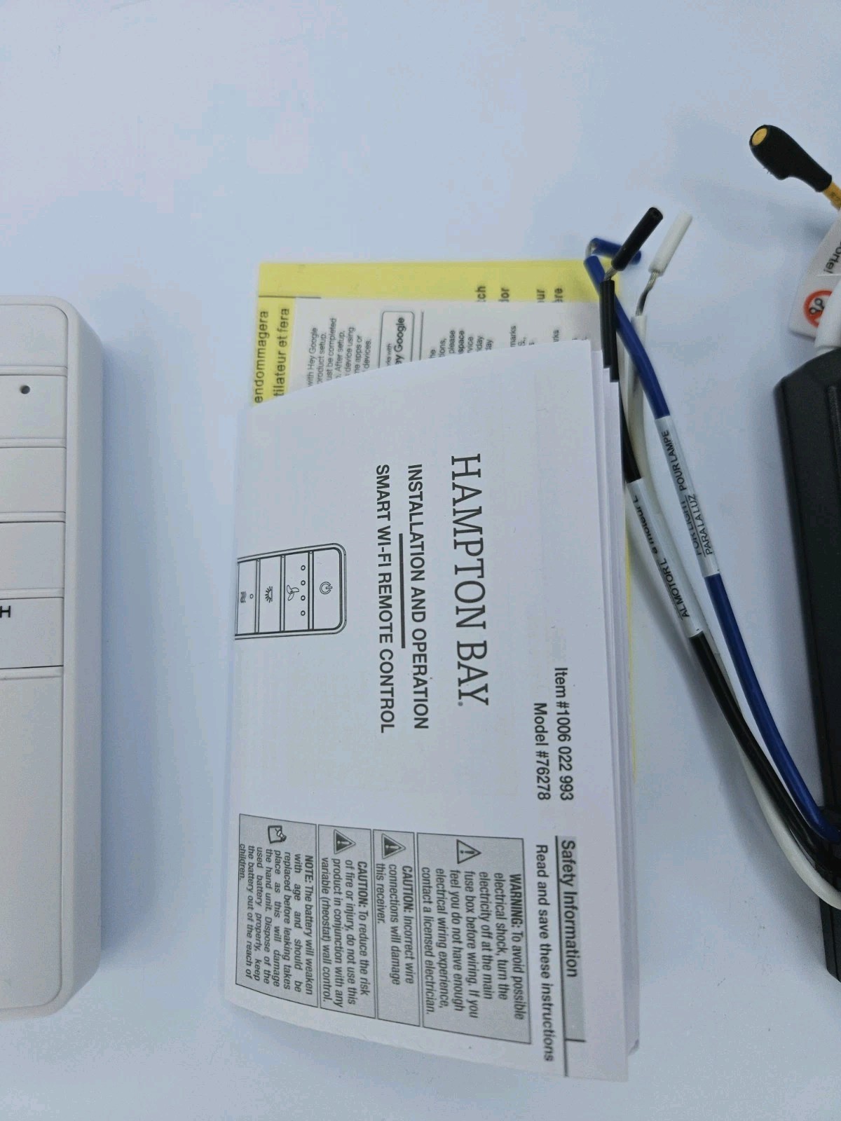 Hampton Bay Universal Wink, White Ceiling Fan Remote Control (99432)