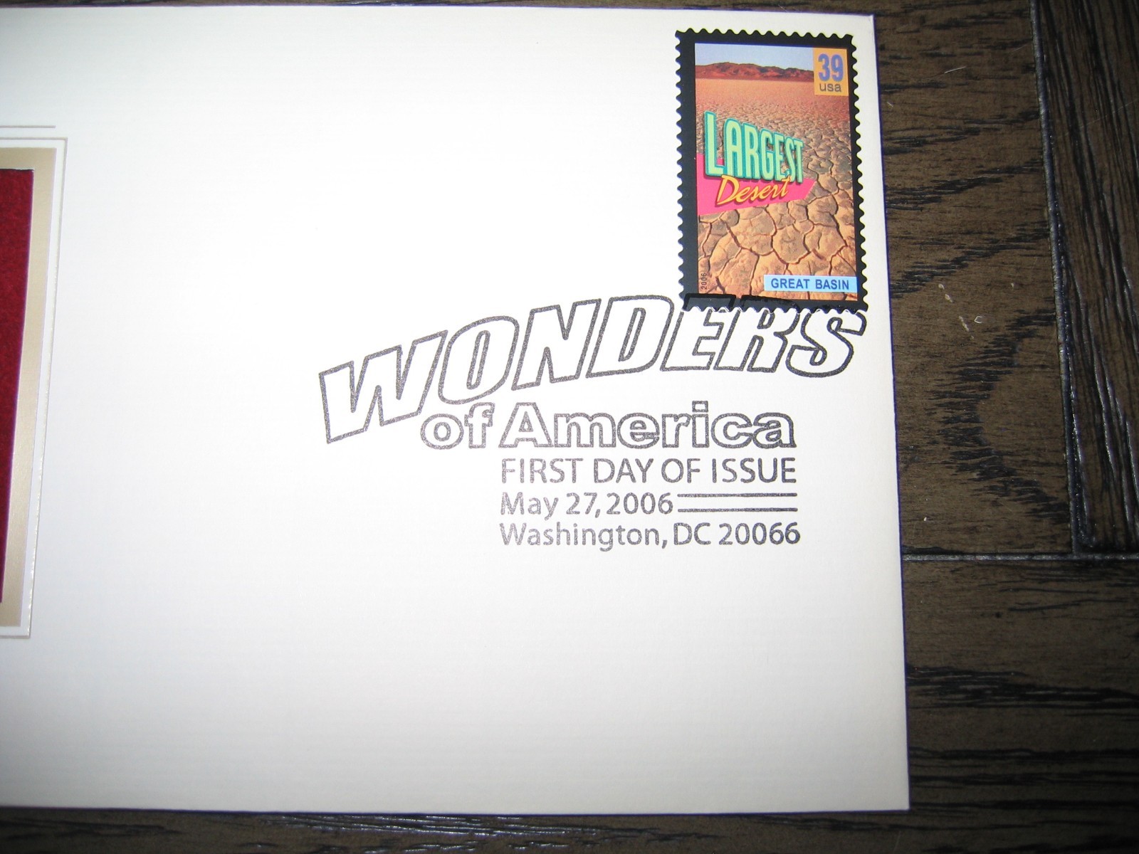 2006 Wonders of America Largest Desert Great Basin Replica Golden Cover Stamp