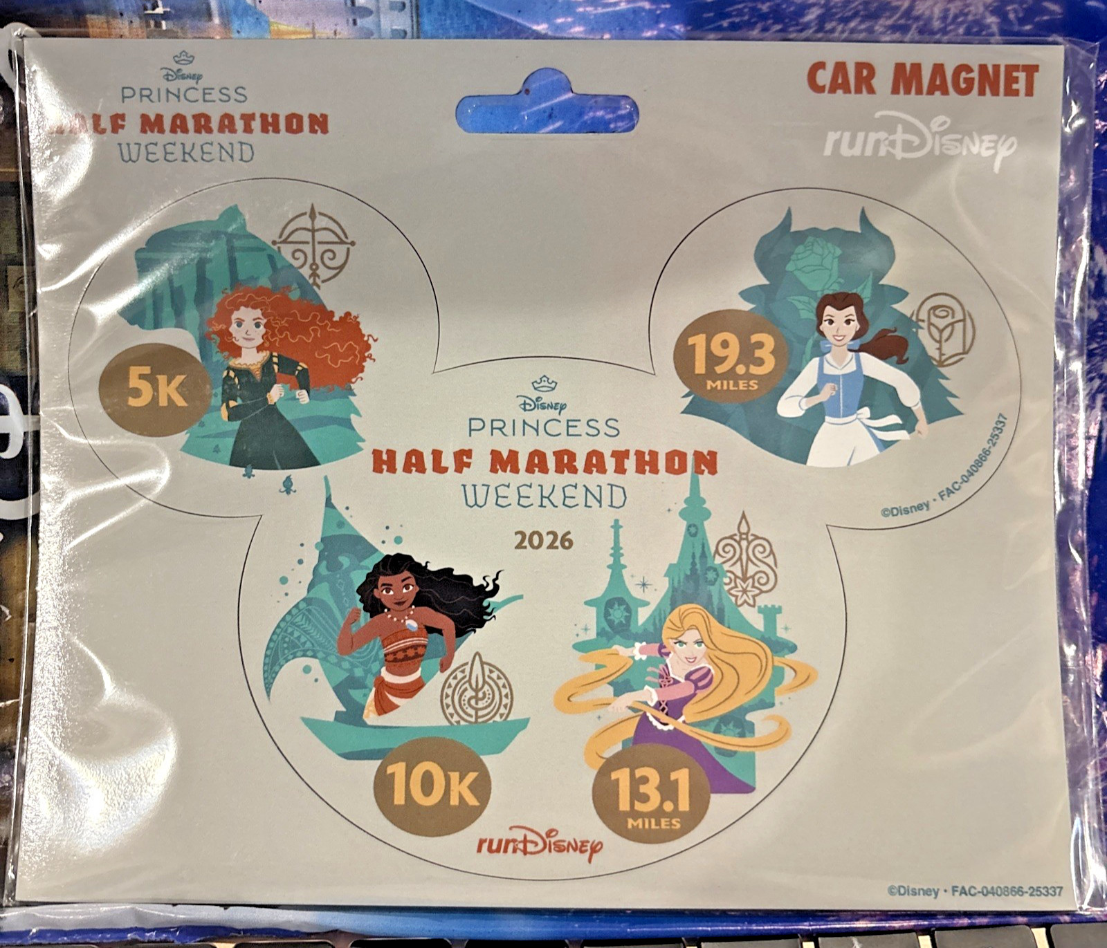 2026 runDisney Disney Princess Half Marathon Weekend Princess Car Magnet NEW