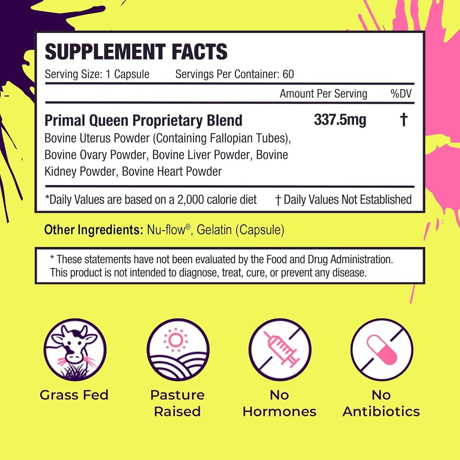 Beef Organ Supplement for Women | Primal Queen 60 Capsules 1 Month Supply