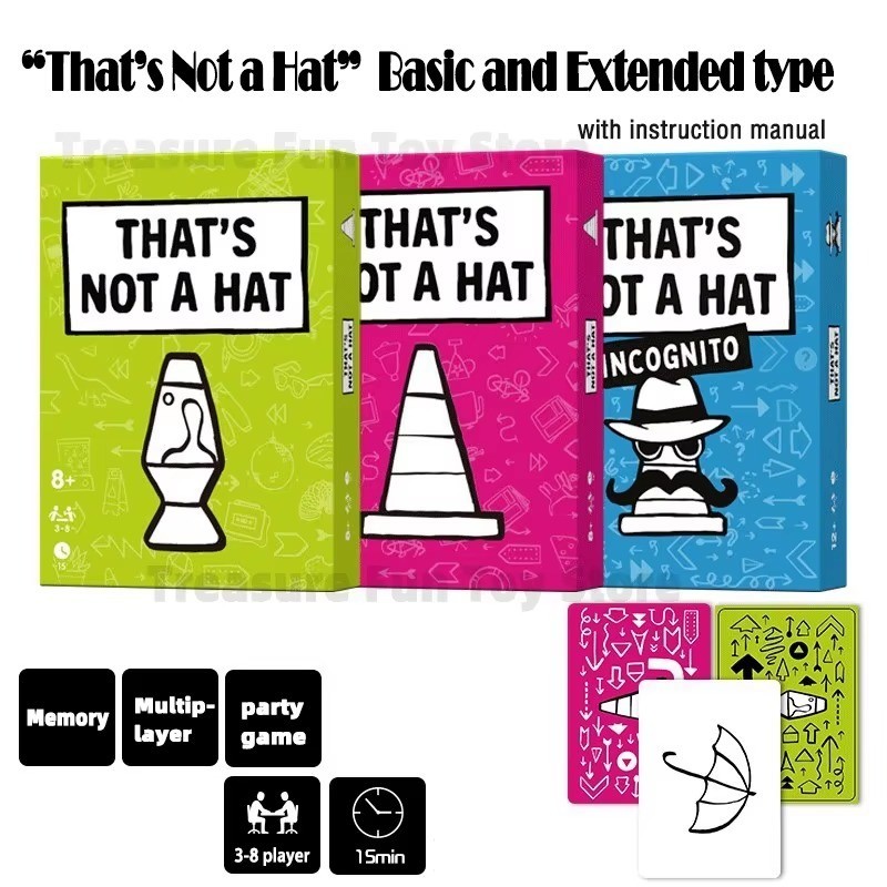 That'S Not a Hat - Fun Bluffing & Memory Party Game for All Ages Components