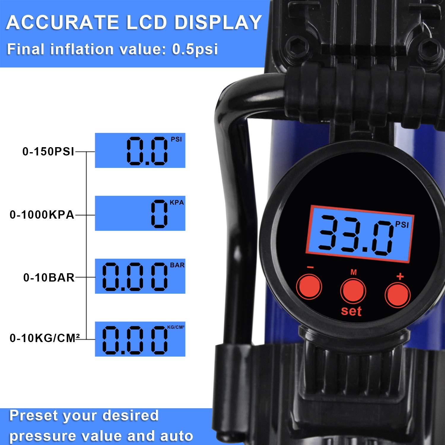 Heavy Duty Portable Air Compressor Car Tire Inflator Electric Auto 12V DC 150PSI