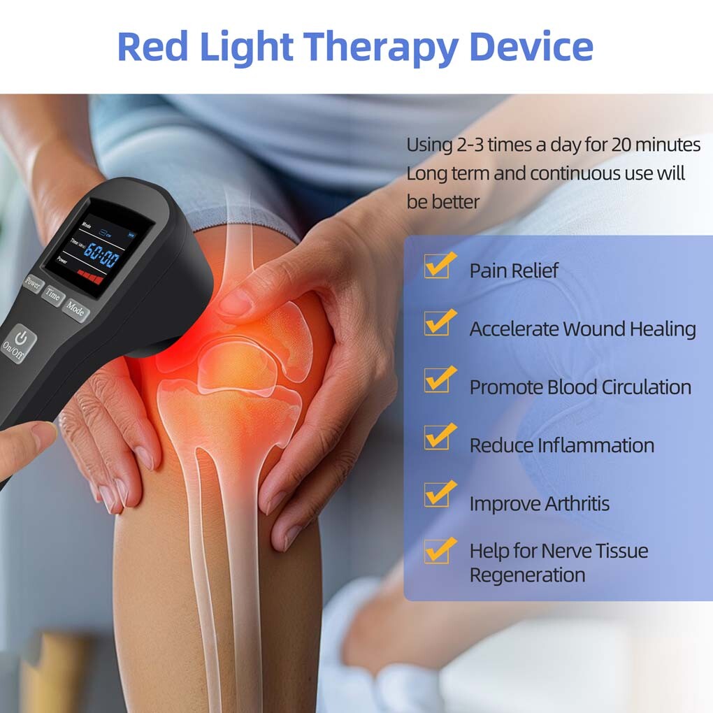 LLLT Cold Laser Therapy Device 650nm*16+808nm*4 for Fibromyalgia & Neuropathy