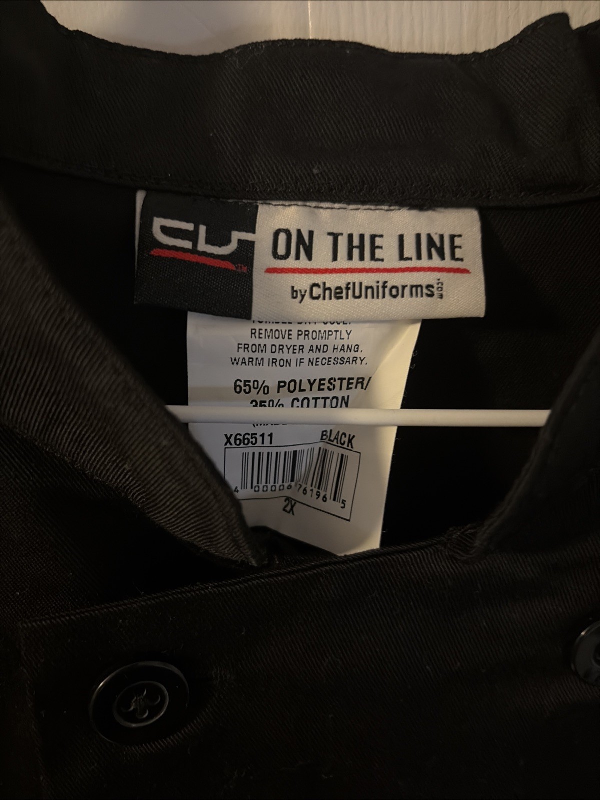 On The Line Black 2XL Chefs Coat