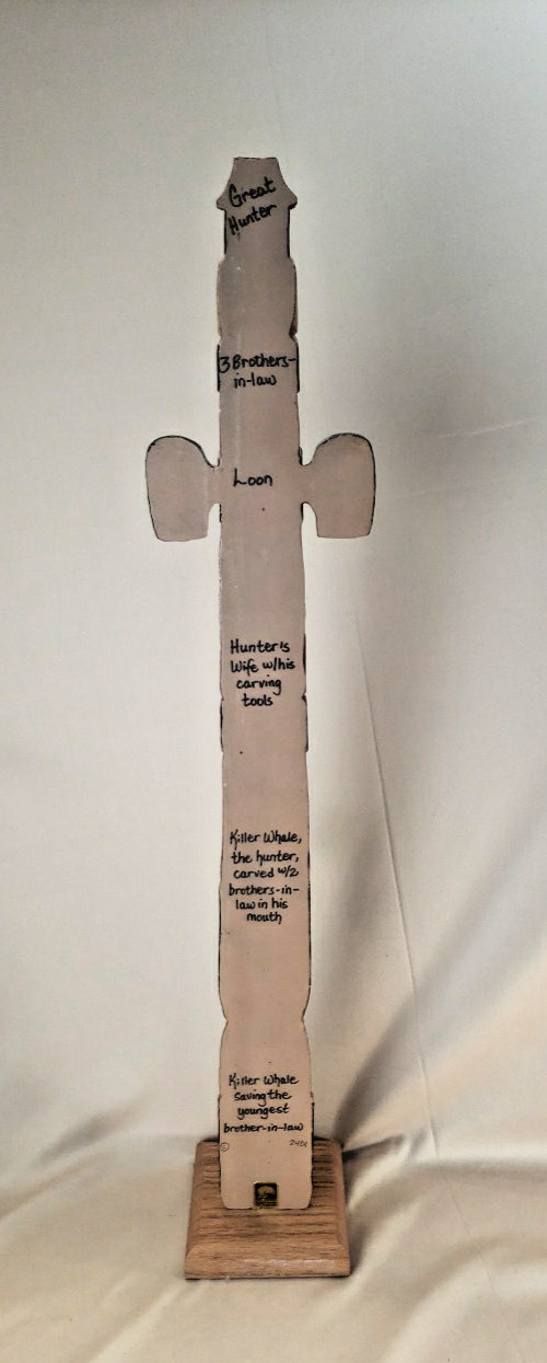 VINTAGE 24 1/2" TLINGIT NW COAST INDIAN WOOD MULTIPLE FIGURES TOTEM POLE MODEL