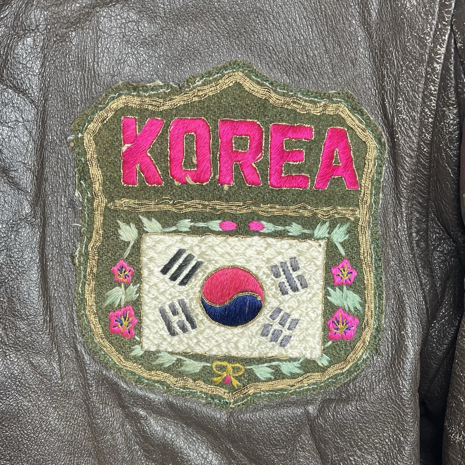 Korean War Era US Navy G-1 Leather Flight Jacket Theatre Made Patch Bomber