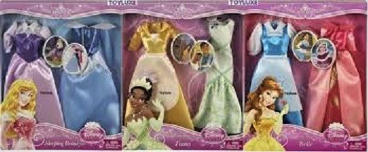 Disney Princess Sparkle Doll Cloths Fashion 2 - Gown Dress Outfit Set Barbie NEW