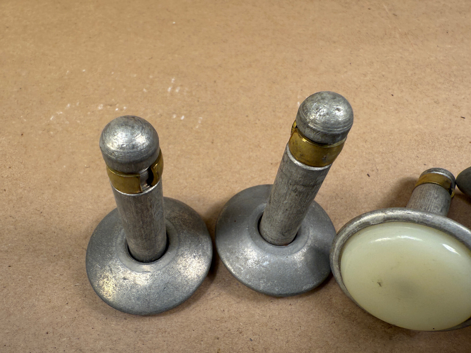 Lot of 4 Vintage Mid Century Large Swivel Glides Metal for Table Chair Legs MCM