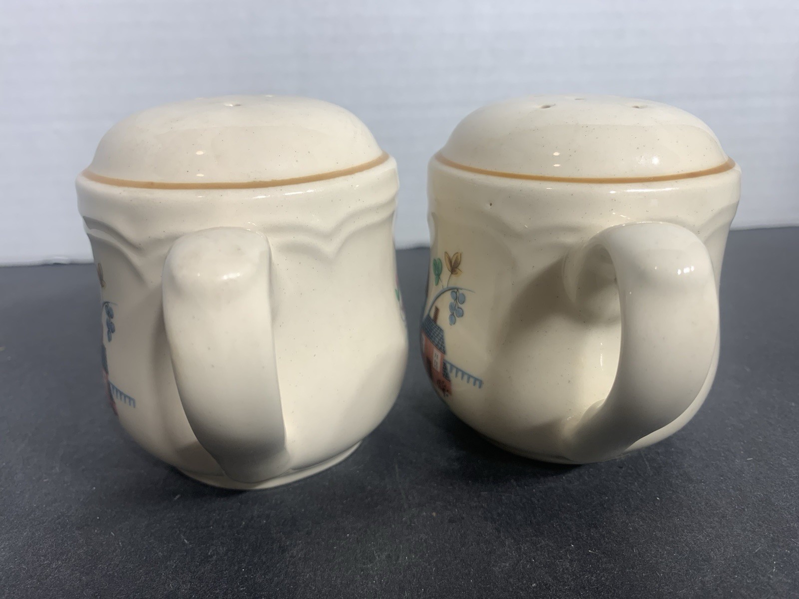 Vintage International Stoneware Heartland salt and pepper shakers, Never Used