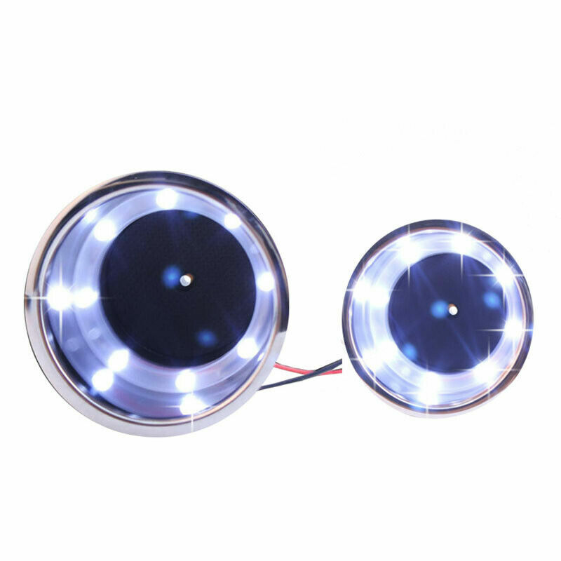 2PCS Stainless Steel Cup Holder White LED Built-in Insert for Marine Boat